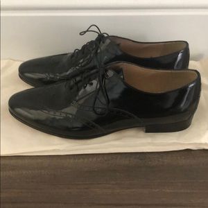 J. Crew Womens Patent Oxfords Black NWOB